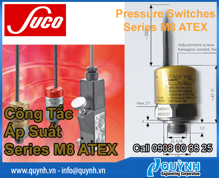 SUCO Pressure Switch Series M8 ATEX