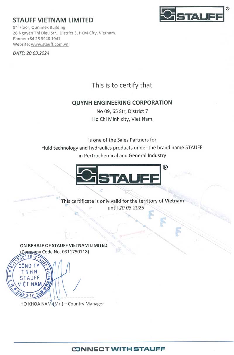 Đại lý phân phối STAUFF tại Việt Nam