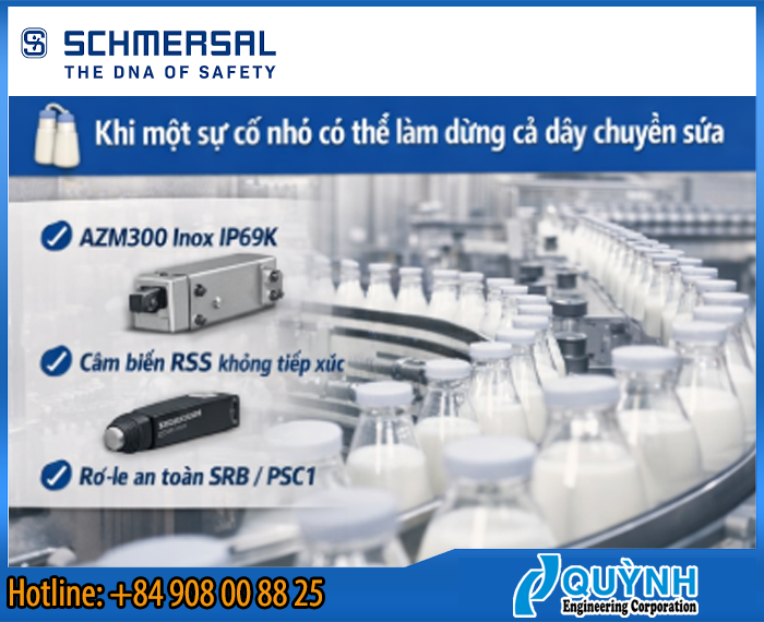An toàn cho dây chuyền sữa hiện đại với giải pháp từ thiết bị an toàn Schmersal