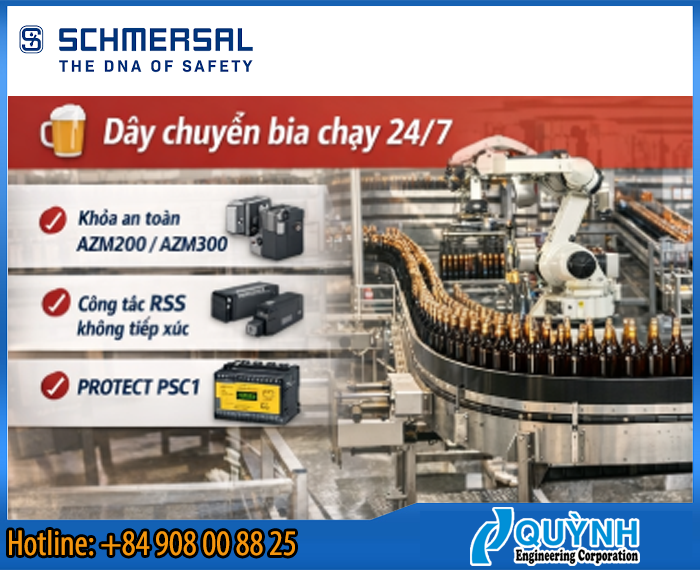 Schmersal giúp dây chuyền bia 24/7 vận hành an toàn mà không giảm tốc